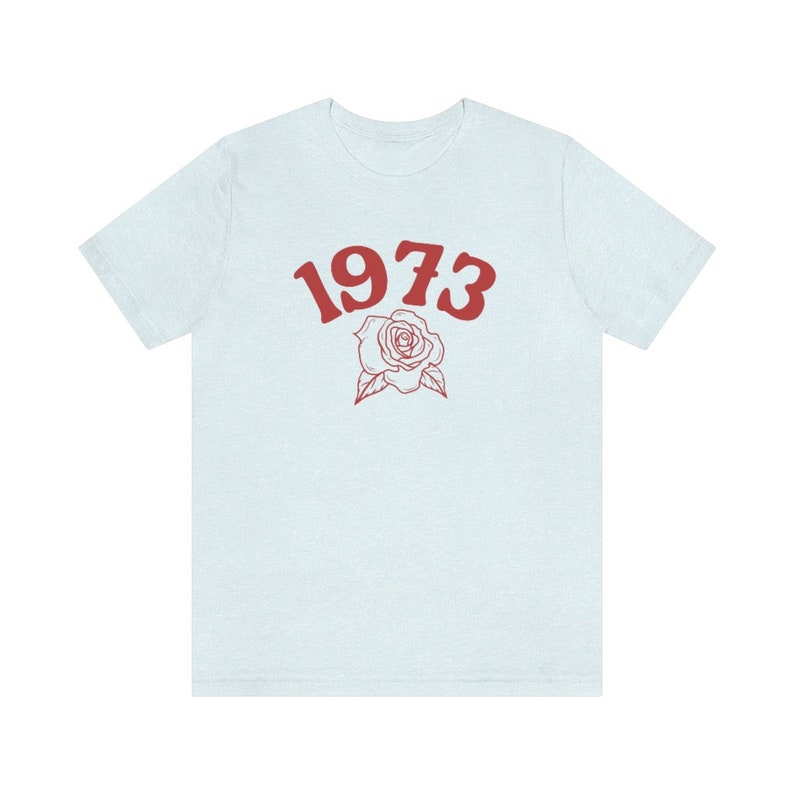 1973 Shirt, Roe V Wade Shirt, Pro Choice Shirt, Reproductive Rights Shirt, Women's Rights Shirts, Abortion Is Healthcare Shirt, Feminist Tee Heather Ice Blue