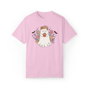 Comfort Colors® Shirt, Comfort Colors Ghost Tee, Cottagecore Ghost Clothing, Floral Ghost Shirt, Halloween Merch, Fall Apparel, Flower Ghost Blossom