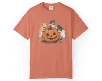 Rats Pumpkin Shirt, Rat Halloween Shirt, Fall Rats Shirt, Retro Fall Rat Shirts, Rattie Gift, Rat Mom Shirt, Spooky Rats Autumn Tee
