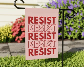 Resist Garden Flag, Protest Flags, Democrat Garden Flag, Leftist Garden Flag, Anti-Maga Garden Flag, Liberal Garden Flag, FDT Yard Flag