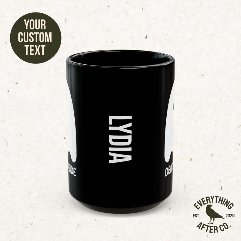 Taza "Muerto por dentro", taza de café fantasma, taza divertida de Halloween, taza de humor negro, taza de nihilismo, tazas de temporada espeluznante, taza de otoño, tazas de café emo imagen 3