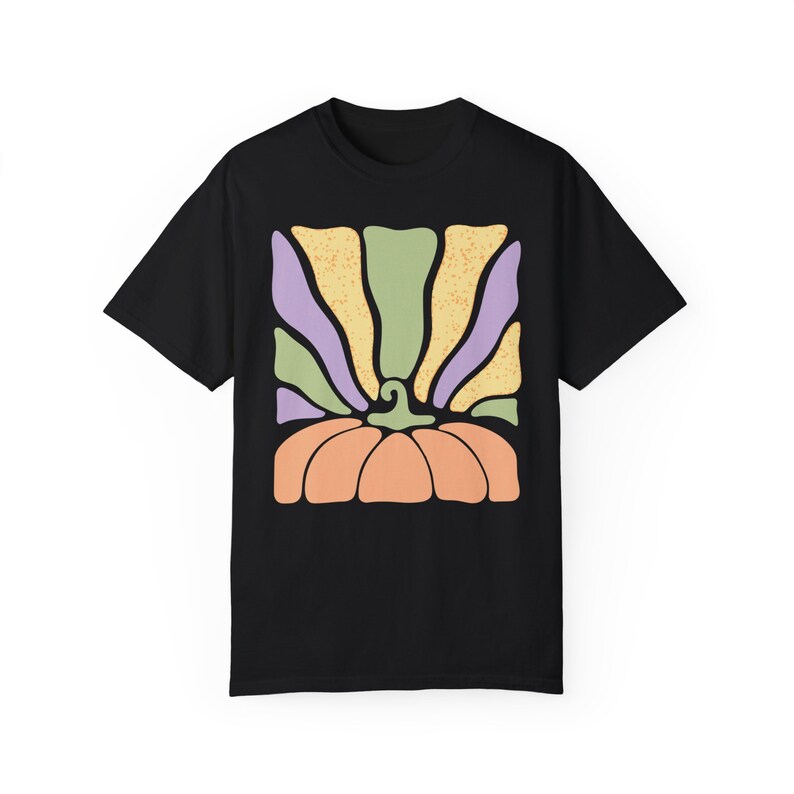 Retro Pumpkin Shirt, Comfort Colors® Shirt, Comfort Colors Pumpkin Shirt, Groovy Halloween Shirt, Autumn Apparel, Pumpkin Patch Shirt, Fall image 8