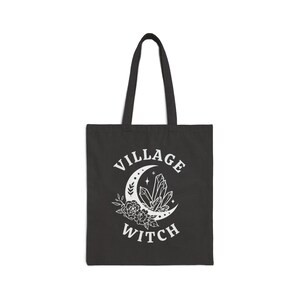 Village Witch Tote, Witchy Tote Bag, Coven Sisters Gift, Halloween Tote Bags, Moon Totes, Lunar Tote Bag, Celestial Tote Bag, Mystical Tote imagem 3