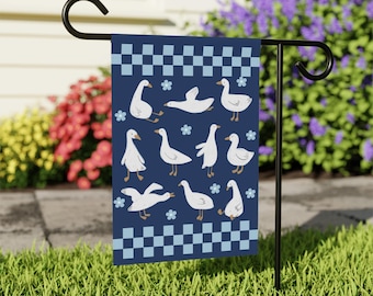 Geese Garden Flag, Goose Garden Flag, Spring Garden Flags, Cottagecore Garden Flag, Easter Garden Flag, Farm Animal Yard Flag, Summer Banner