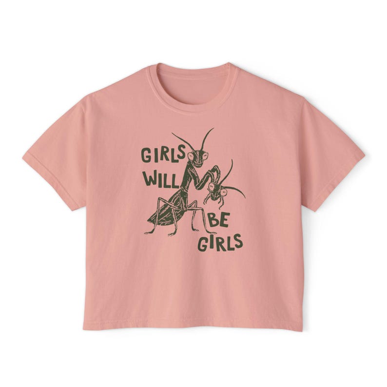 Girls Will Be Girls Crop Top, Resist Crop Top, Feminist Crop Top, Liberal Crop Top, Smash The Patriarchy Boxy Top, Women's Rights Boxy Crop Peachy