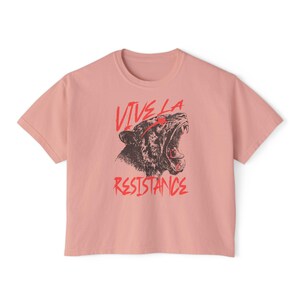 Vive La Résistance Crop Top, Feminist Boxy Tee, Resist Shirt, Feminist Cat Shirt, Smash The Patriarchy, Reproductive Rights, Social Justice image 6