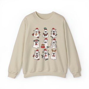 Christmas Ghost Sweatshirt, Spooky Christmas Sweatshirt, Goth Christmas Crewneck, Yule Clothing, Creepmas Crewnecks, Creepy Christmas Sand