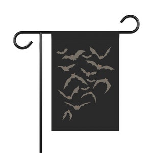 Bandera de jardín con murciélagos, bandera de jardín de Halloween, bandera de jardín de otoño, bandera de jardín espeluznante, bandera de jardín otoñal, bandera de jardín con murciélagos, decoración de porche con estética oscura imagen 6