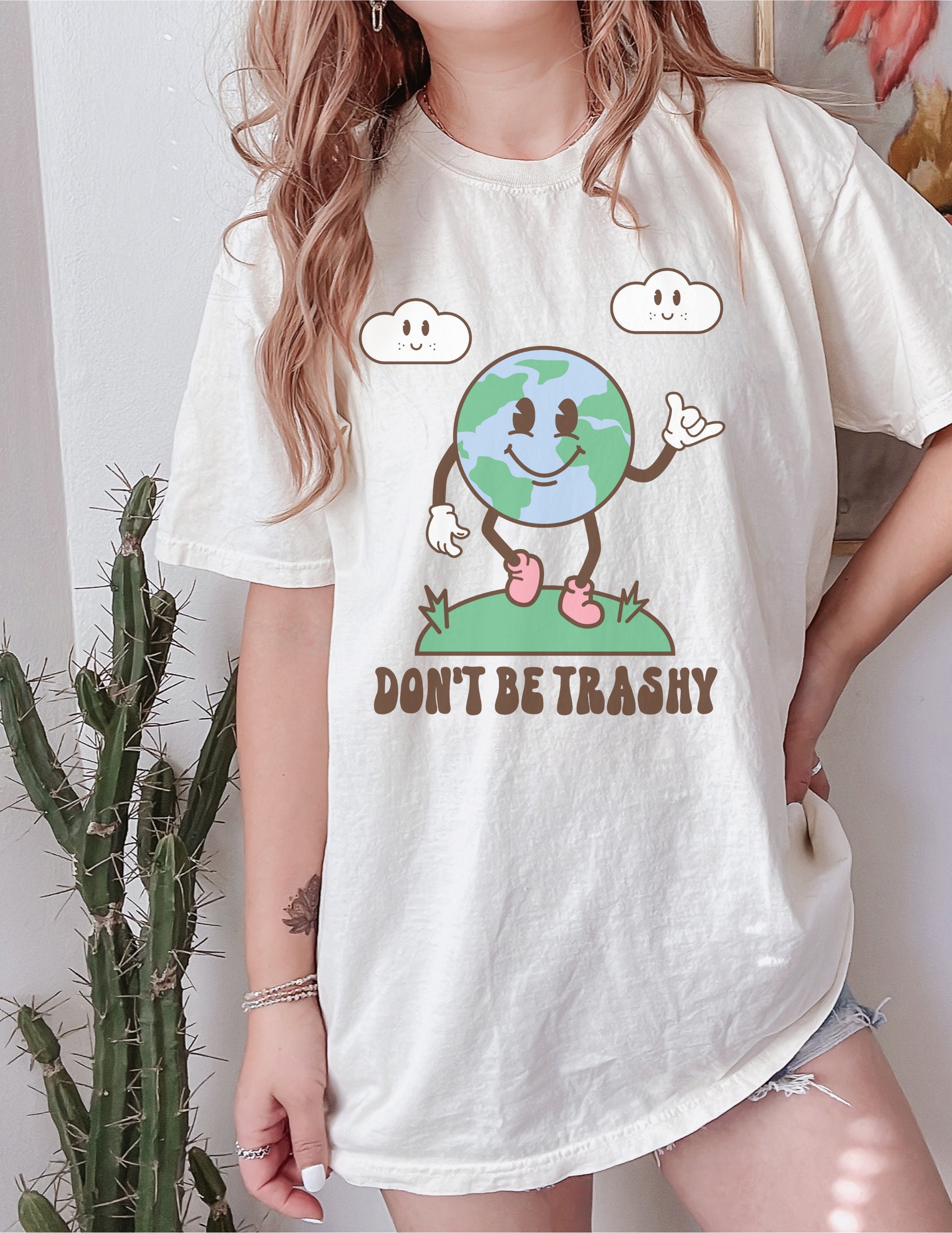 thumbnail image 2 of Make The Earth Cool Again - Watercolor Environmental Design T- Shirt 2 of 11