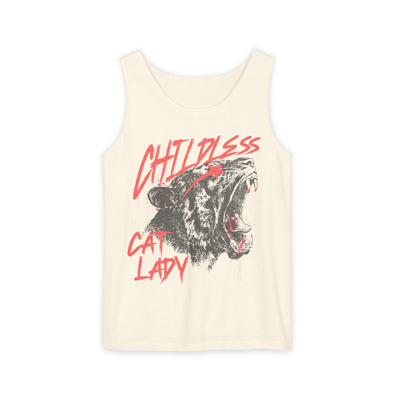 Childless Cat Lady Tank Top, Comfort Colors® Tank Top, Kamala Harris Tank Top, Democrat Tank, Cat Ladies for Kamala Tank Top, Harris 2024 image 7