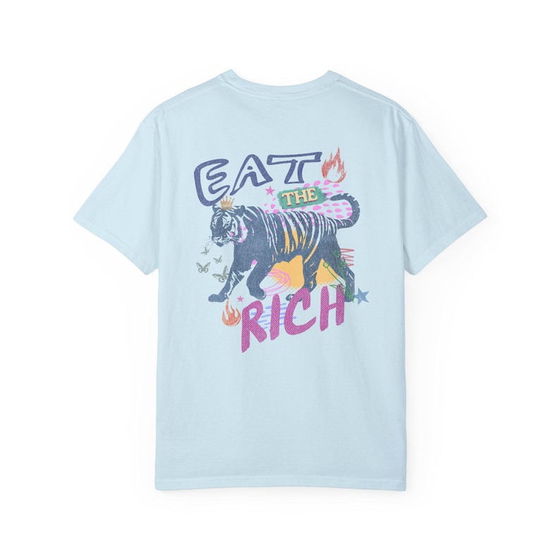 Eat The Rich Shirt, Anti Capitalism Shirt, Anti Billionaire Shirt, Anti Capitalist Tee, Tax The Rich Tiger Shirt, People Over Profit Tshirt Chambray