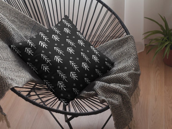 Christmas Trees Pillow, Black And White Christmas Pillow, Goth Christmas Decor, Dark Aesthetic, Cute Winter Pillow, Minimalist Holiday Gift