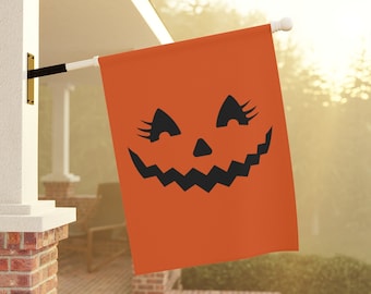 Jack-O-Lantern Decor, Pumpkin Garden Flag, Fall Garden Flag, Halloween Banner, Funny Halloween Yard Decor, Pumpkin Face Garden Sign