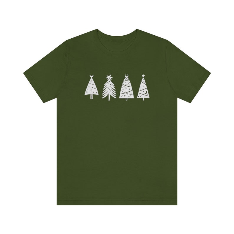 Yule Shirt, Witchy Christmas Shirt, Christmas Tree Shirt, Celestial Christmas Shirt, Minimalist Christmas Shirt, Winter Season Tee, Holidays image 5