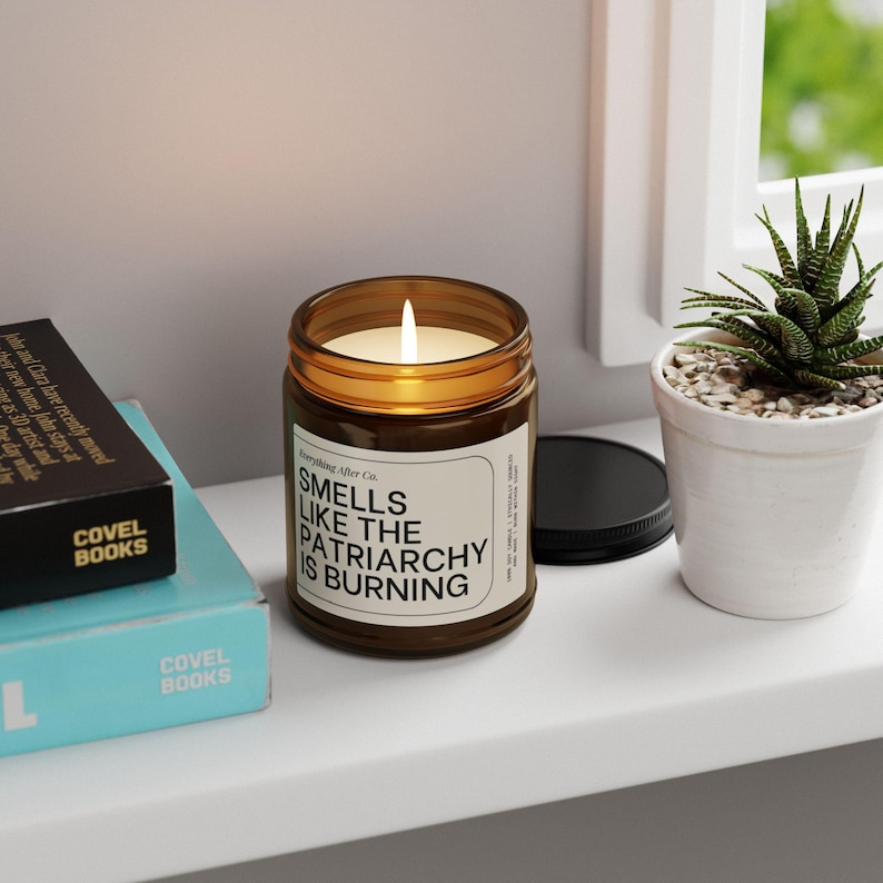 Smells Like The Patriarchy Is Burning Candle, Feminist Gifts, Women's Rights Candle, Smash The Patriarchy, Reproductive Rights, Girl Power image 2