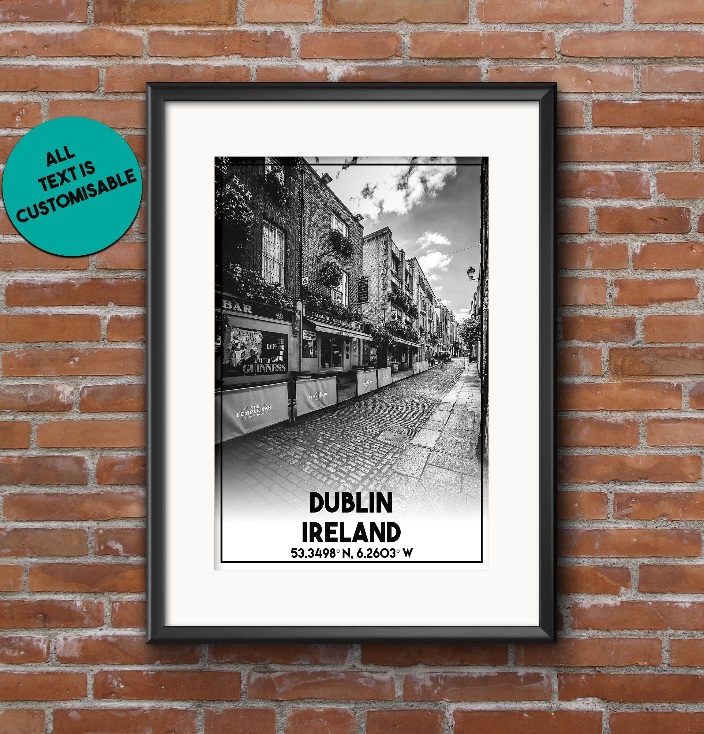 Dublin Print Dublin Poster Dublin Wall Art Dublin Print Etsy