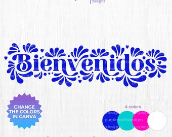 Bienvenidos Svg, Mexican talavera Svg, Wedding decoration, Talavera svg, wall decoration, Digital download, SVG PNG, Wall art, Latina svg