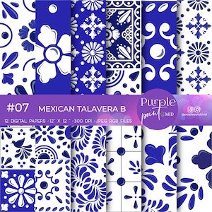 Mexicaanse talavera, talavera tegels, digitaal papier, digitale download, digitaal papierpakket, Mexicaanse talavera download, Mexicaans digitaal papier, jpg