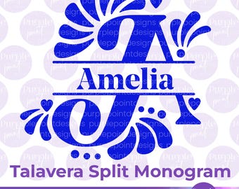 Talavera Monogram Alphabet SVG | Mexican Initial Lettering | Monogram Wedding svg Font | svg silhouette | PNG, SVG Bundle | Cricut Monograme