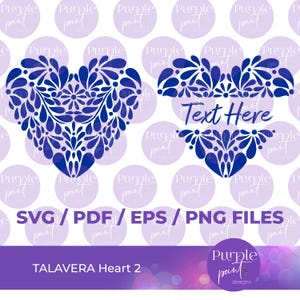 SVG talavera heart, Talavera SVG, Instant Download, Heart Design, Mexican talavera, Mexican culture, mexican art, mexican talavera heart.