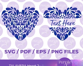 SVG talavera heart, Talavera SVG, Instant Download, Heart Design, Mexican talavera, Mexican culture, mexican art, mexican talavera heart.