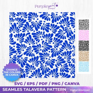 SEAMLESS SVG Mexican talavera pattern, Talavera SVG, Instant Download, Talavera Design, Mexican talavera, Talavera decorations, Talavera art