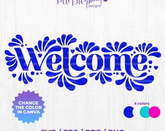 Welcome sign talavera svg, Home decorer, Mexican talavera Svg, wall decoration, Digital download, SVG PNG, Wall art, Latina svg, homedecor
