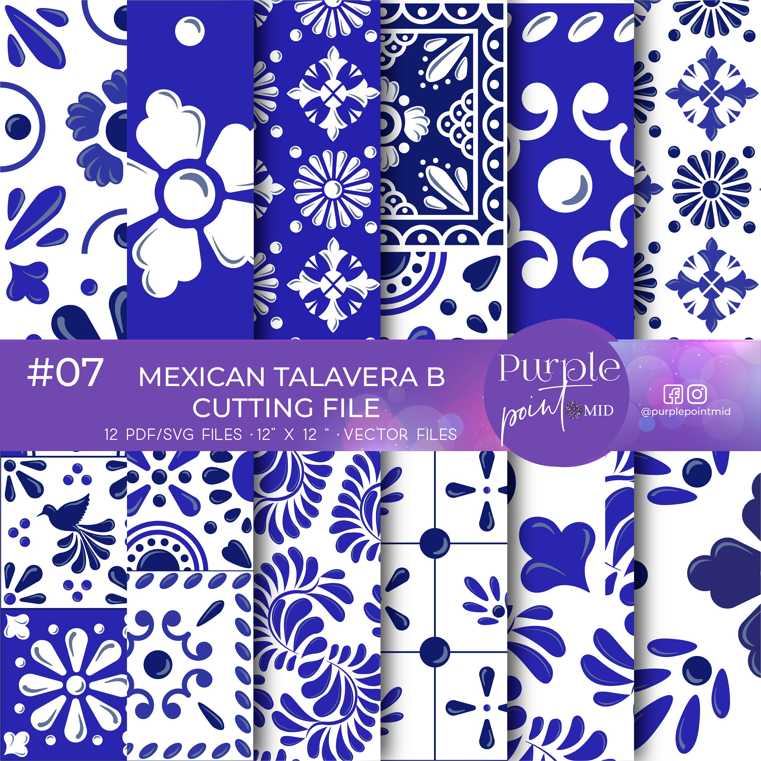 SVG Mexican talavera, svg talavera tiles, digital SVG, digital download, mexican talavera download, mexican cutting file, PDF, png file