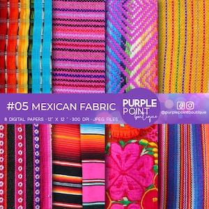 Mexican fabric Digital paper, mexican art download, mexican digital paper, digital download