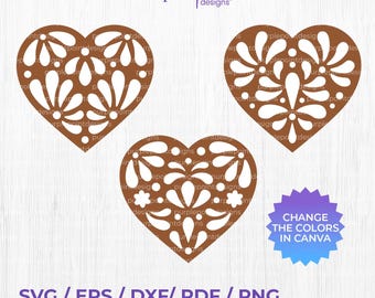 Barro talavera stencil heart SVG, Mexican Talavera SVG, Heart Design, Mexican talavera, mexicanart, Digitaldownload, svgpng heart, DXF file