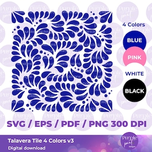 Talavera Design SVG, Mexican talavera, Talavera tile, Instant Download, Mexican talavera, Talavera decorations, Talavera art, Mexican design