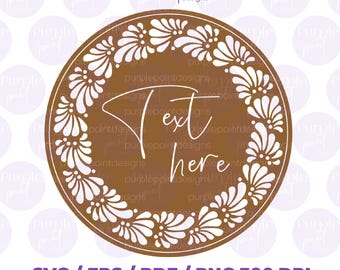 Circle talavera design SVG, Talavera SVG, Mexican talavera, Talavera decorations, svg png pdf, Mexican design, BabyShower Talavera Stencil