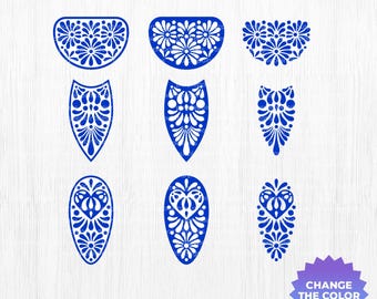 Talavera SVG pack 1, Mexican Talavera Shapes svg png dxf, Stencil SVG, Half Moon Shield Oval svg,  Instant Download, talavera digital art