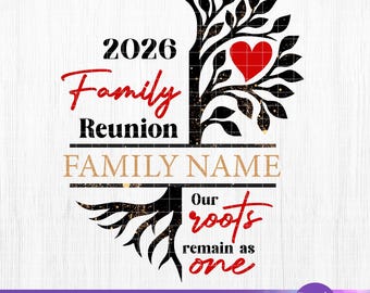 Family Tree Vector, 2026 Family Reunion Tree, Reunion Svg, Family trip reunion designs, SvgPng, CricutSVG, Family name, cut file family tree