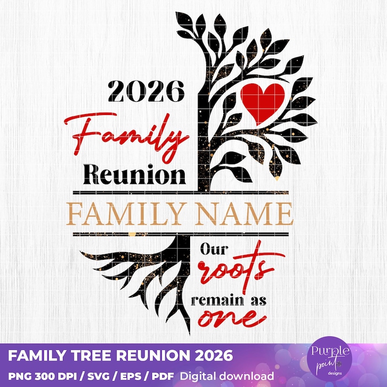 Family Tbitsp Family Tree Vector, 2026 Family Reunion Tree, Reunion Svg, Family Trip ...