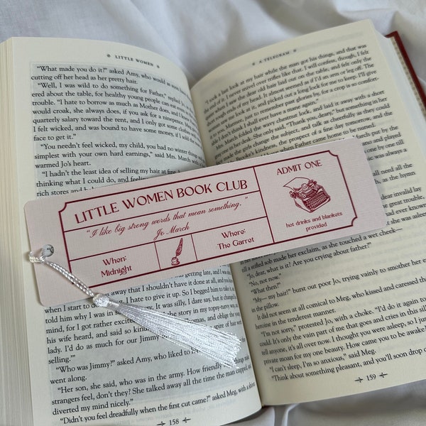 Little Women Book Club Bookmark l Louisa May Alcott Jo March Amy Meg Beth Reader Academia English Literature Readers Gift Bookish