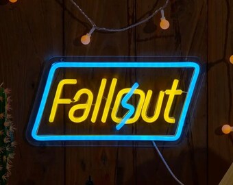 Fallout Logo Neon Sign, Custom LED Gaming Display, Cosplay, Gamer, Gaming, Wall Decor, Birthday Gift, Gift for Him, Fallout Merch