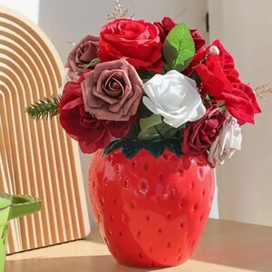 Strawberry Ceramic Planter Vase