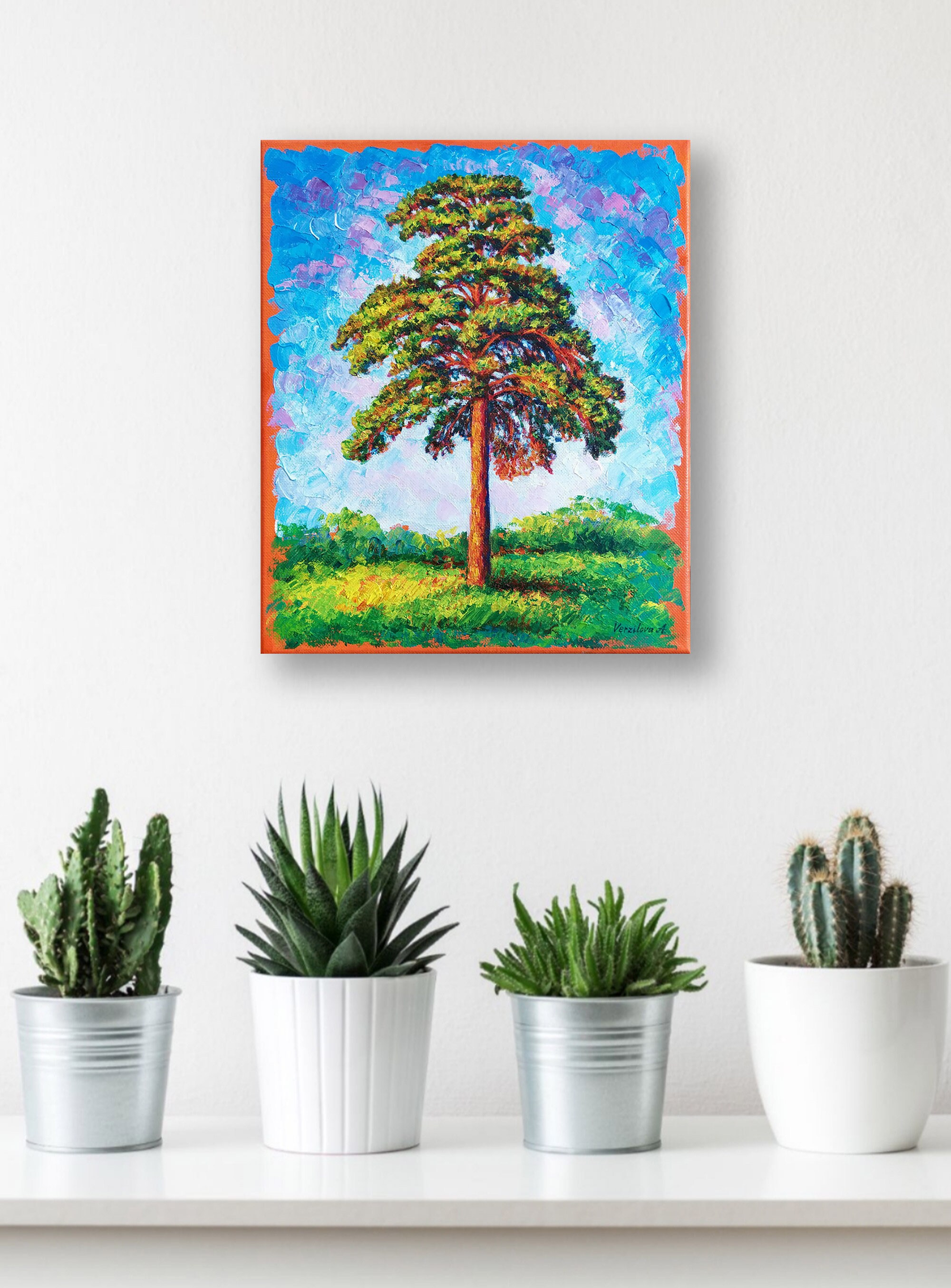Tannenbaum Malerei Original Kunst Acryl Baum des Lebens Kunst Etsy