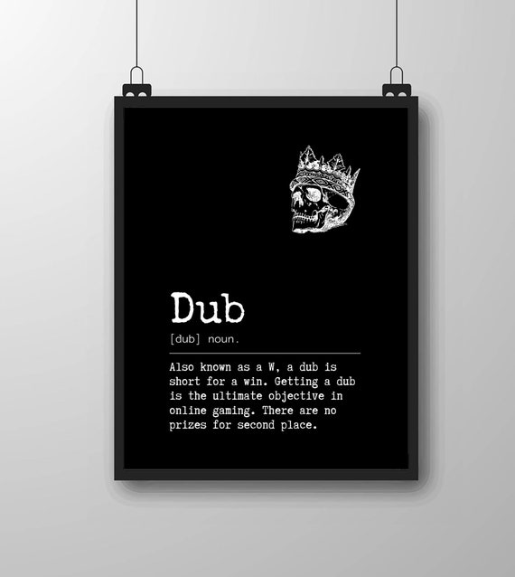 Dub Definition Gaming Print Gaming Poster Video Game Gifts Etsy