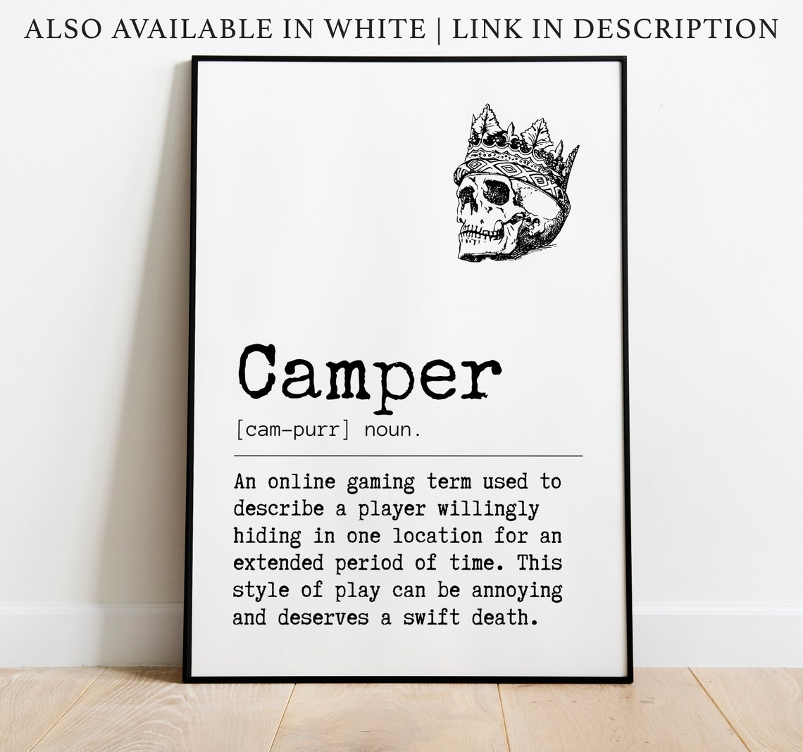 Camper Definition Gaming Print Gaming Poster Video Game Etsy
