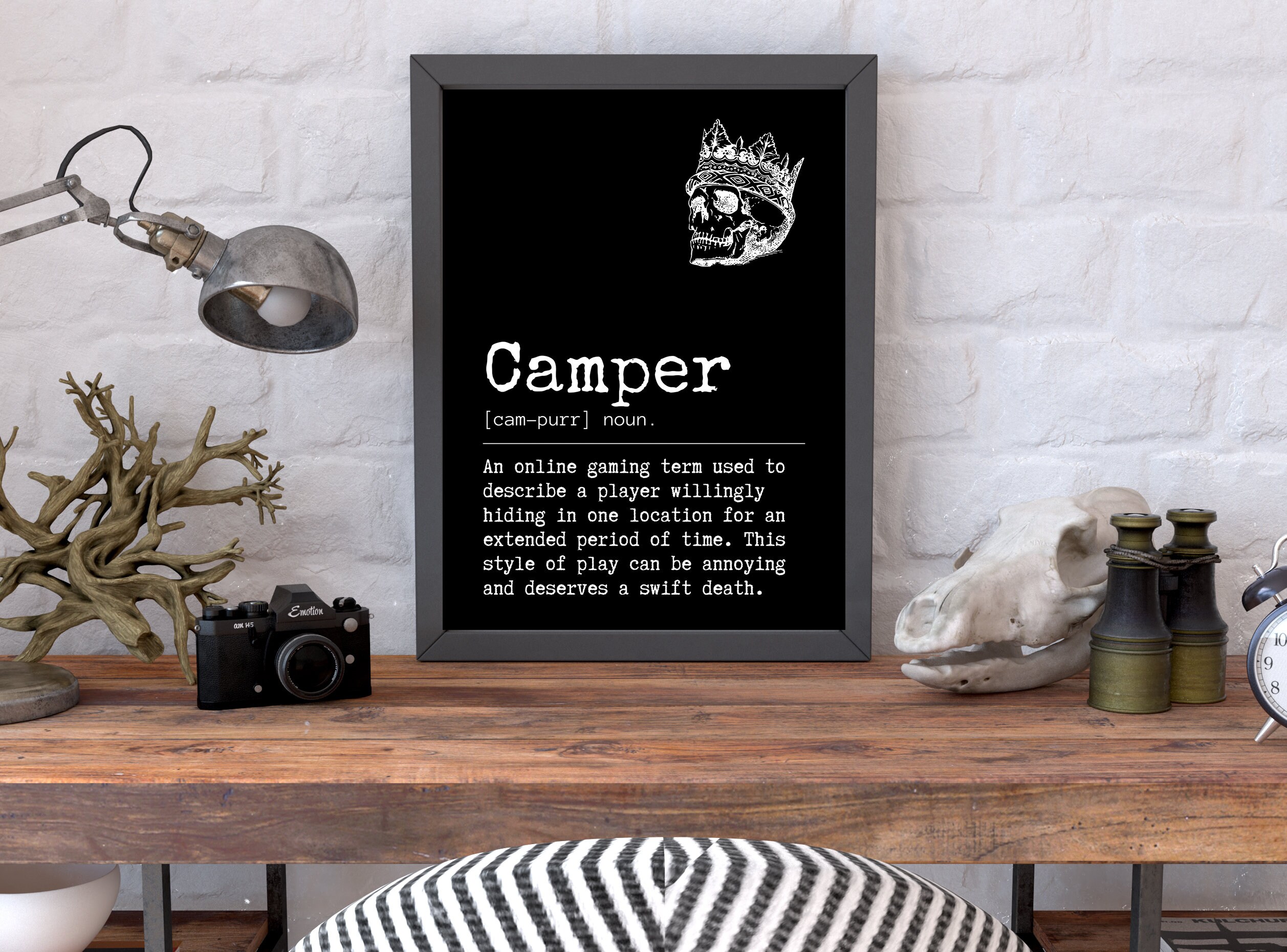 Camper Definition Gaming Print Gaming Poster Video Game Etsy
