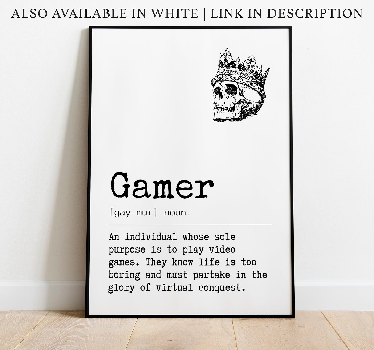 Gamer Definition Gaming Print Gaming Poster Video Game Etsy