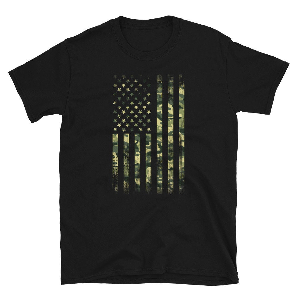 Jungle Camo American Flag Classic Short-Sleeve Unisex T-Shirt | Etsy