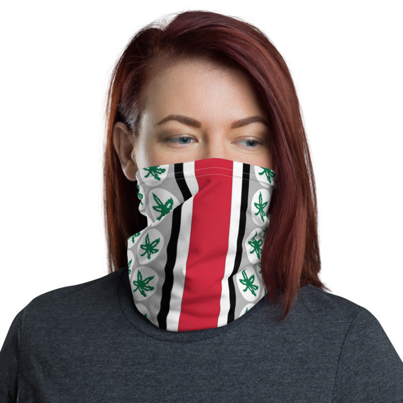 Ohio State Buckeyes Helmet Pattern Reusable Neck Gaiter Face Etsy