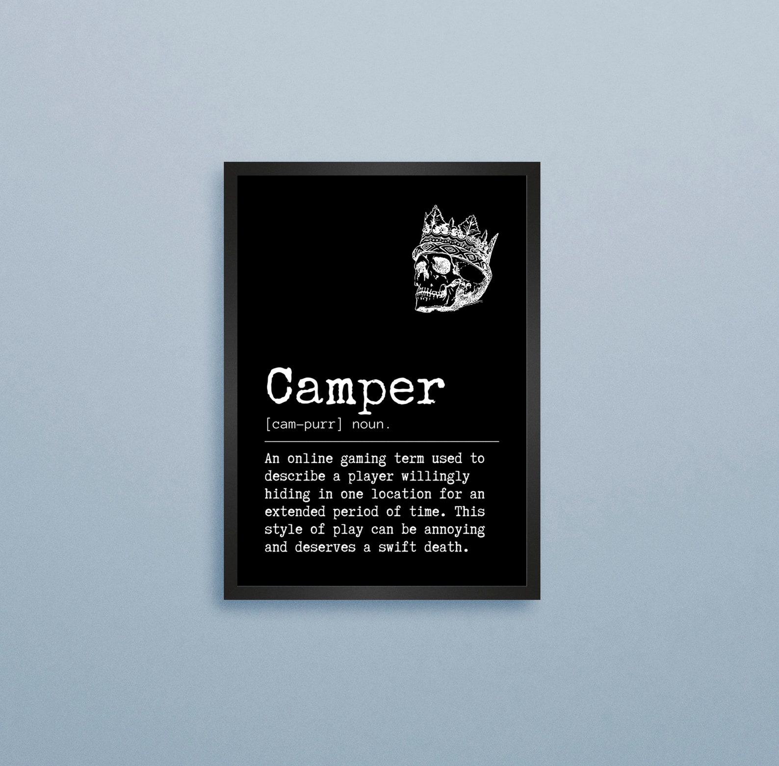 Camper Definition Gaming Print Gaming Poster Video Game Etsy