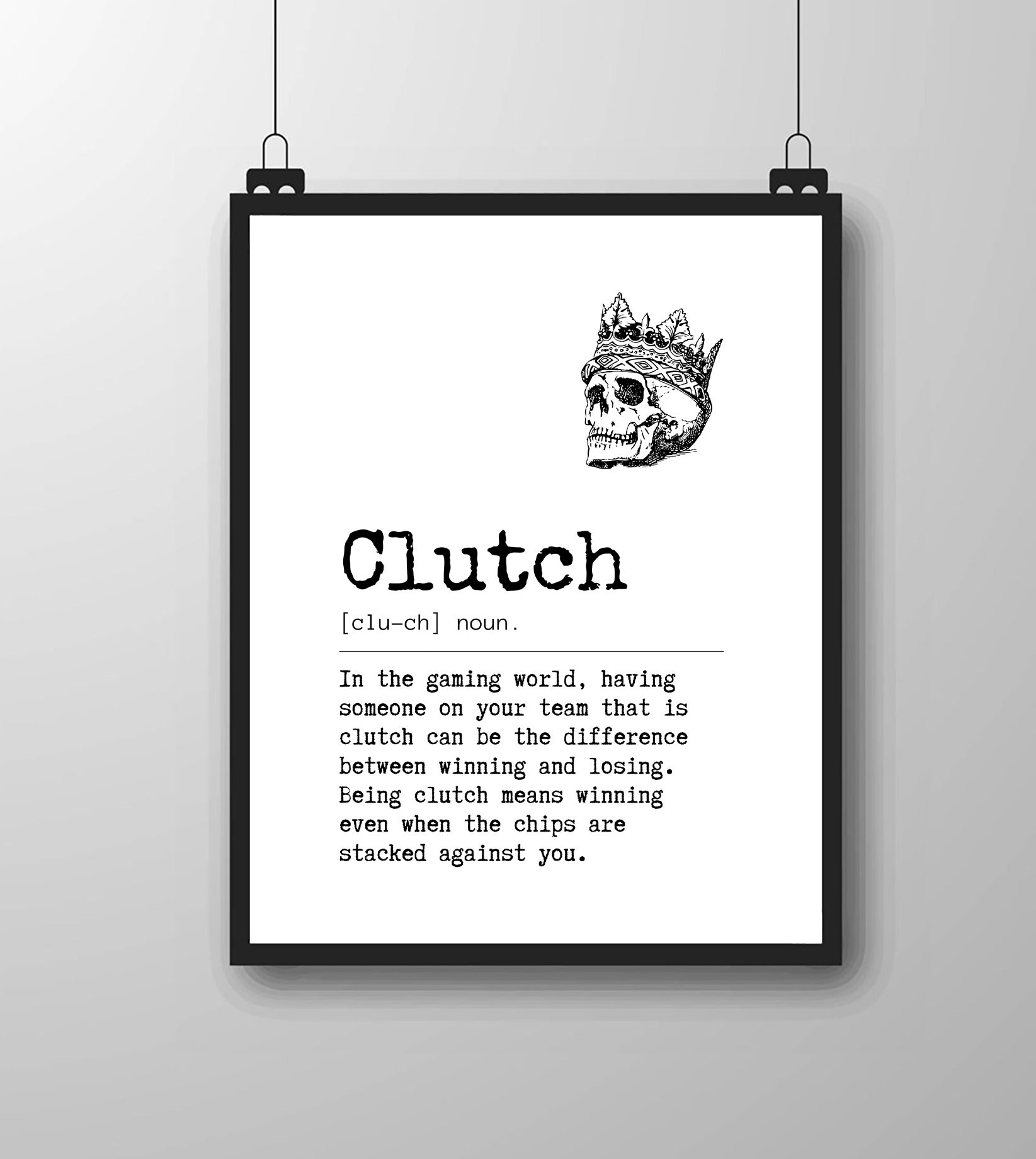 Clutch Definition Gaming Print Gaming Poster Video Game Etsy