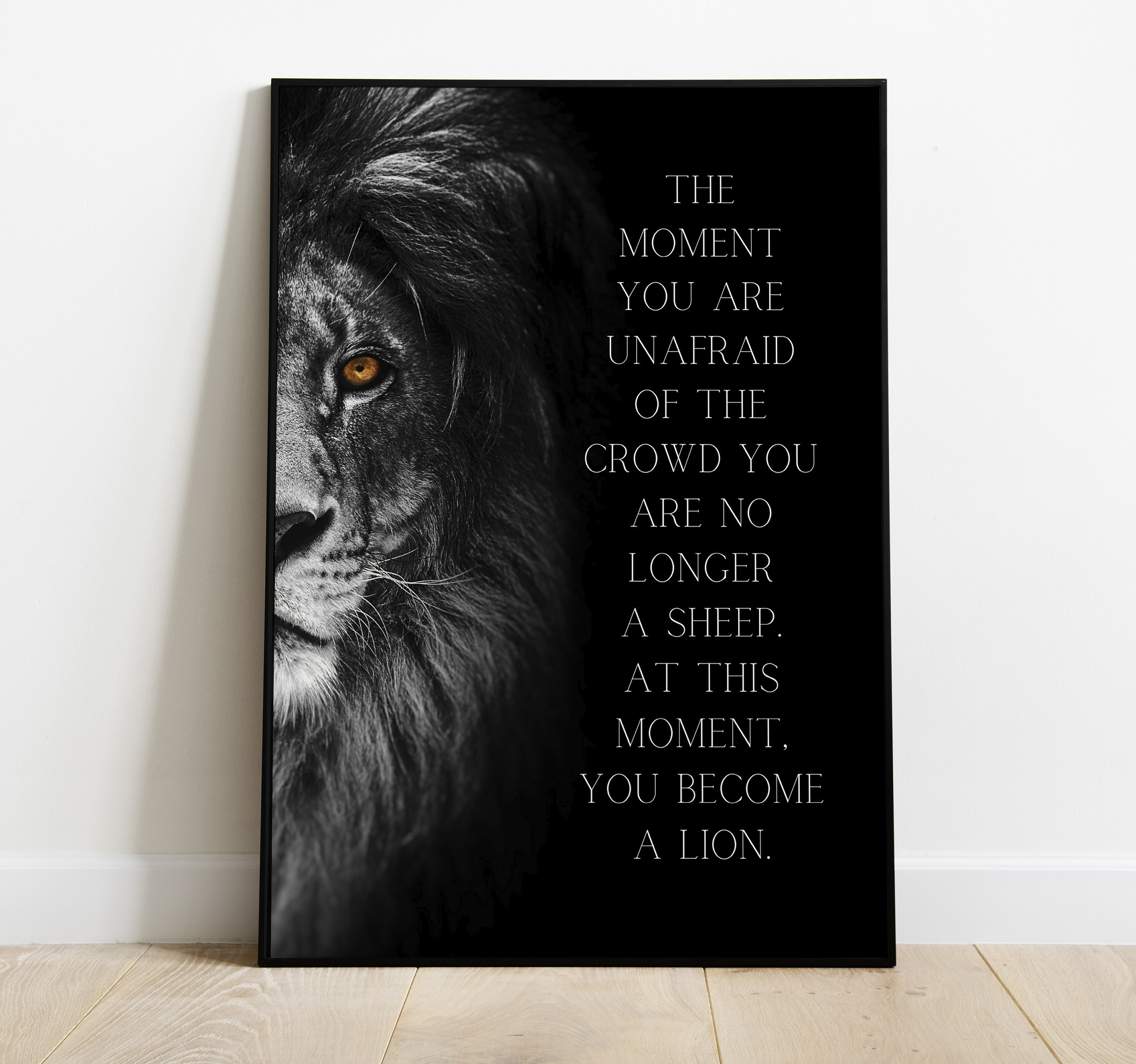Lion Quote Poster Motivational Wall Decor King of the Jungle Etsy
