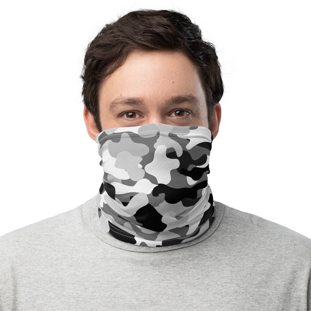 Winter Camo Digital Camouflage White Camo Reusable Neck Etsy