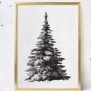 Christmas Tree, Black and White Tree, Holidays Printable, Christmas ...